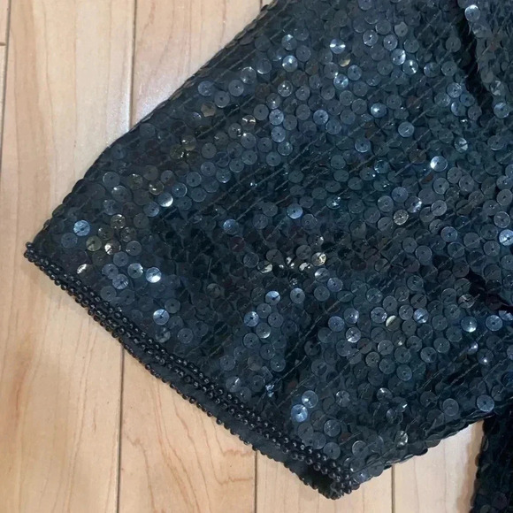 Vintage Sequin back and gold top size small jewel queen - Picture 8 of 9